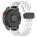 White AXYON® Silicone QuickFit Strap for Garmin (26 mm).