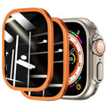 Smartwatch with orange screen protector on a white background | AXYON