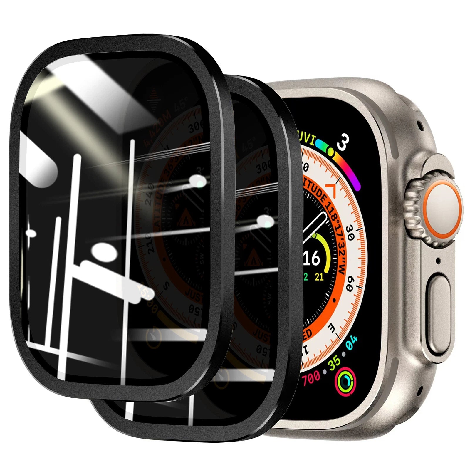 Smartwatch with screen protectors on a white background | AXYON
