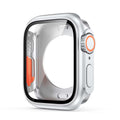 Smartwatch with a protective case on a white background